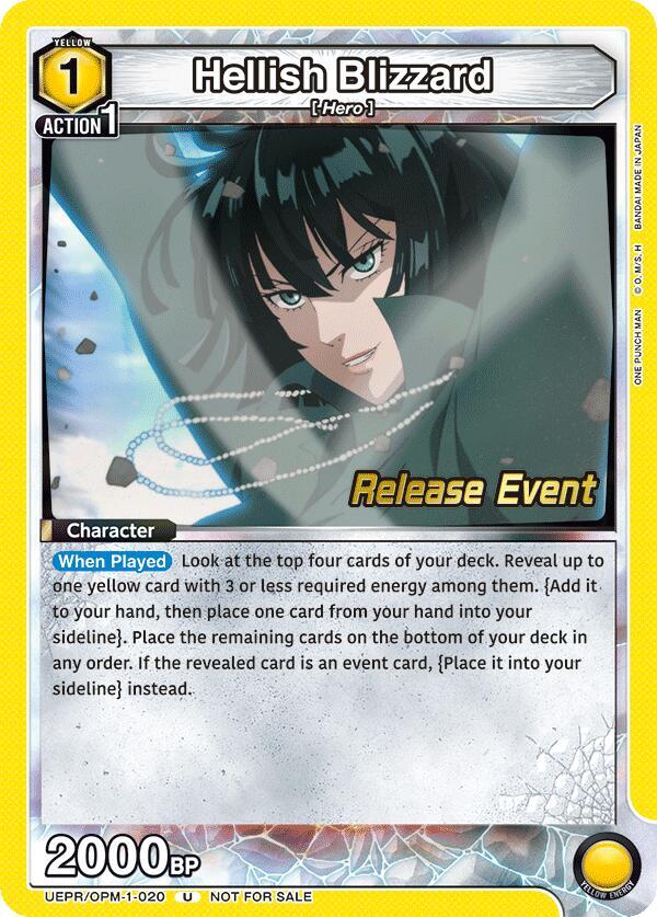 Hellish Blizzard UEPR/OPM-1-020 card from UE06BT: One Punch Man Release Event Cards