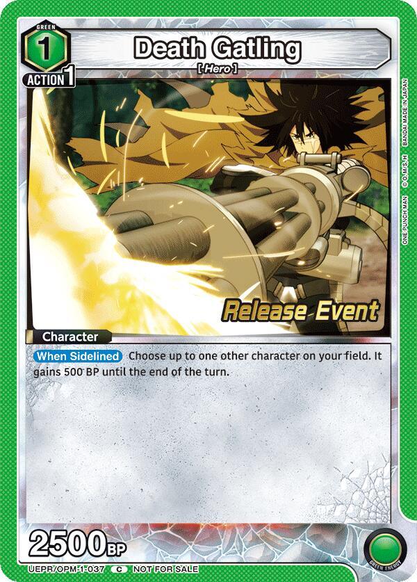 Death Gatling UEPR/OPM-1-037 card from UE06BT: One Punch Man Release Event Cards