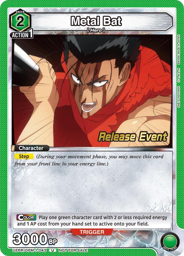 Metal Bat UEPR/OPM-1-043 card from UE06BT: One Punch Man Release Event Cards