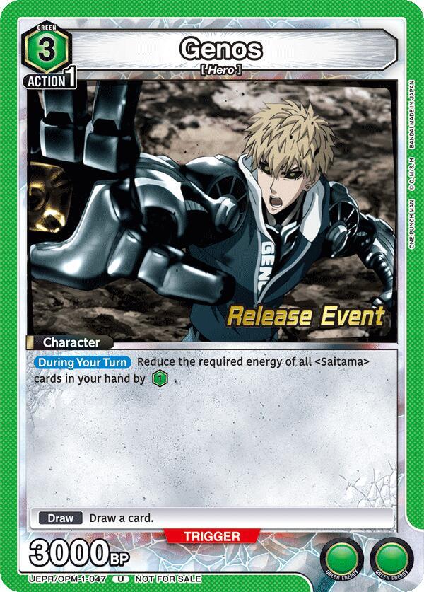 Genos UEPR/OPM-1-047 card from UE06BT: One Punch Man Release Event Cards