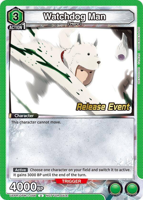 Watchdog Man UEPR/OPM-1-056 card from UE06BT: One Punch Man Release Event Cards