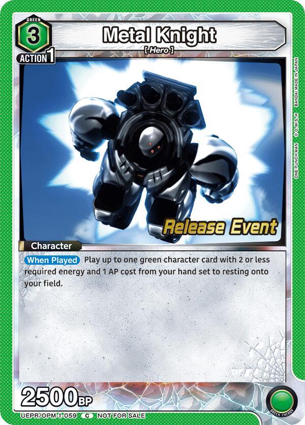 Metal Knight UEPR/OPM-1-059 card from UE06BT: One Punch Man Release Event Cards