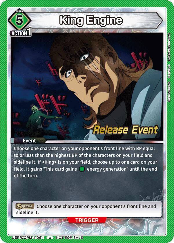 King Engine UEPR/OPM-1-064 card from UE06BT: One Punch Man Release Event Cards