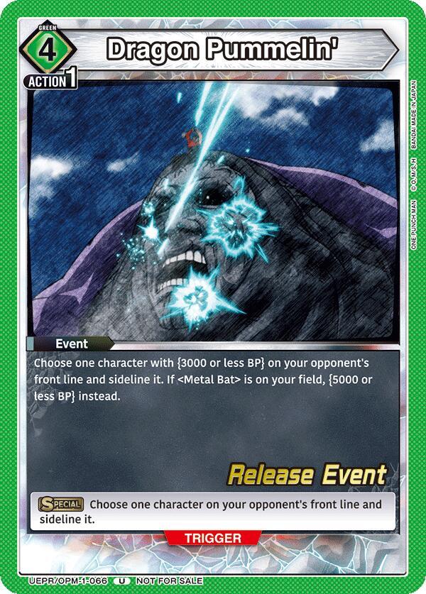 Dragon Pummelin' UEPR/OPM-1-066 card from UE06BT: One Punch Man Release Event Cards