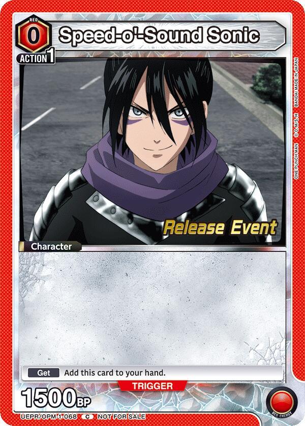 Speed-o'-Sound Sonic UEPR/OPM-1-068 card from UE06BT: One Punch Man Release Event Cards