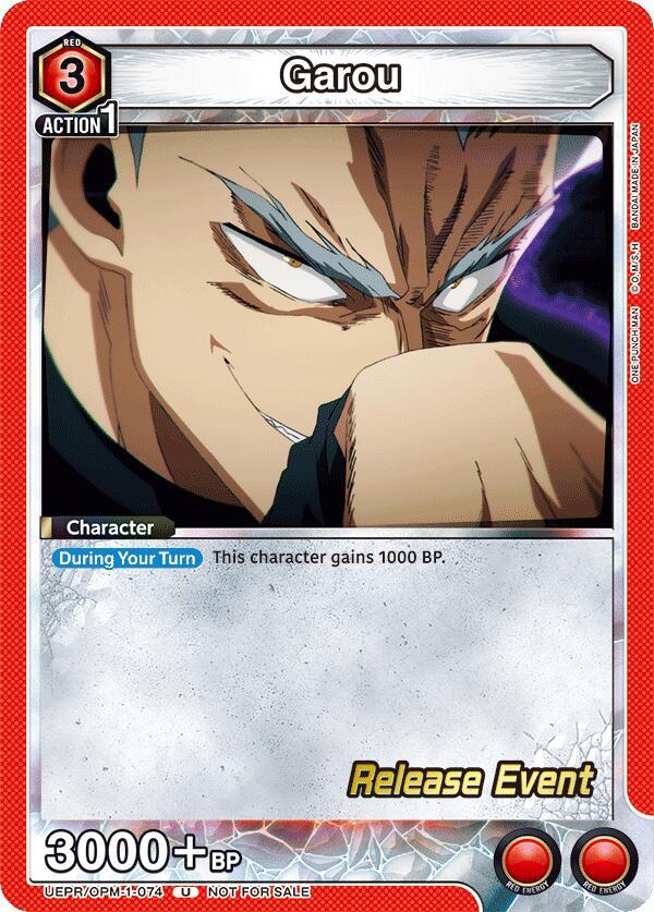 Garou UEPR/OPM-1-074 card from UE06BT: One Punch Man Release Event Cards