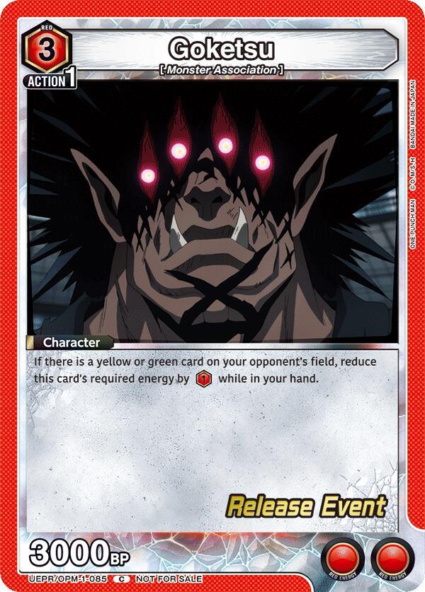 Goketsu UEPR/OPM-1-085 card from UE06BT: One Punch Man Release Event Cards