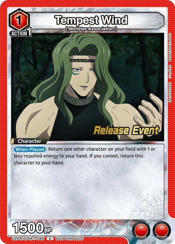Tempest Wind UEPR/OPM-1-086 card from UE06BT: One Punch Man Release Event Cards
