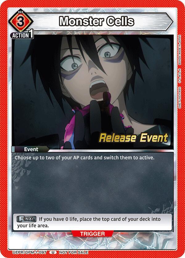 Monster Cells UEPR/OPM-1-097 card from UE06BT: One Punch Man Release Event Cards
