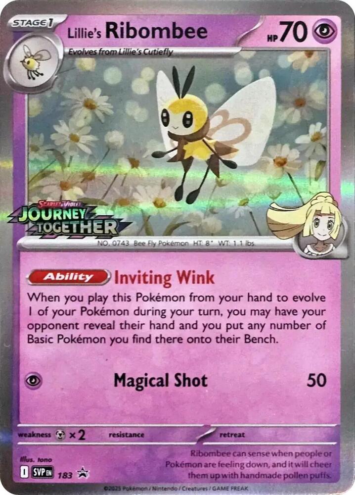 Lillie's Ribombee (Prerelease) 183 card from SV: Scarlet & Violet Promo Cards