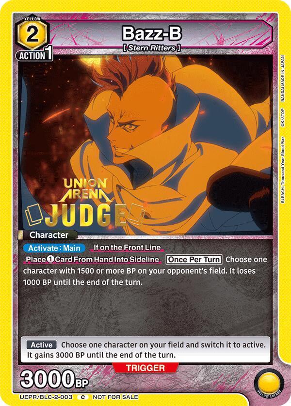 Bazz-B (Judge Pack) UEPR/BLC-2-003 card from Union Arena Promotion Cards