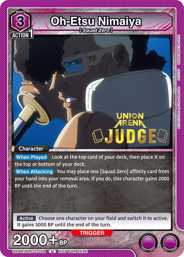 Oh-Etsu Nimaiya (Judge Pack) UEPR/BLC-2-058 card from Union Arena Promotion Cards