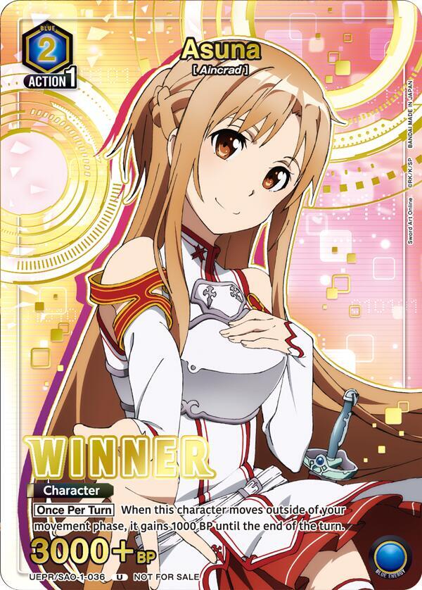 Asuna (Winner) UEPR/SAO-1-036 card from Union Arena Promotion Cards