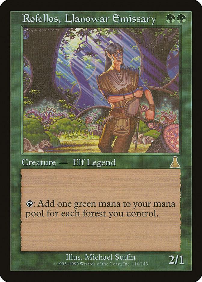 Rofellos, Llanowar Emissary 118 card from Urza's Destiny