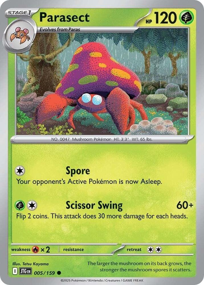 Parasect 005/159 card from SV09: Journey Together