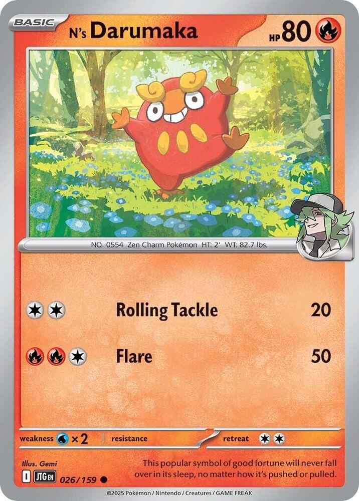 N's Darumaka 026/159 card from SV09: Journey Together