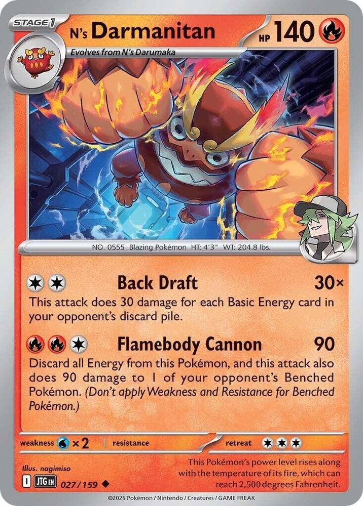 N's Darmanitan 027/159 card from SV09: Journey Together