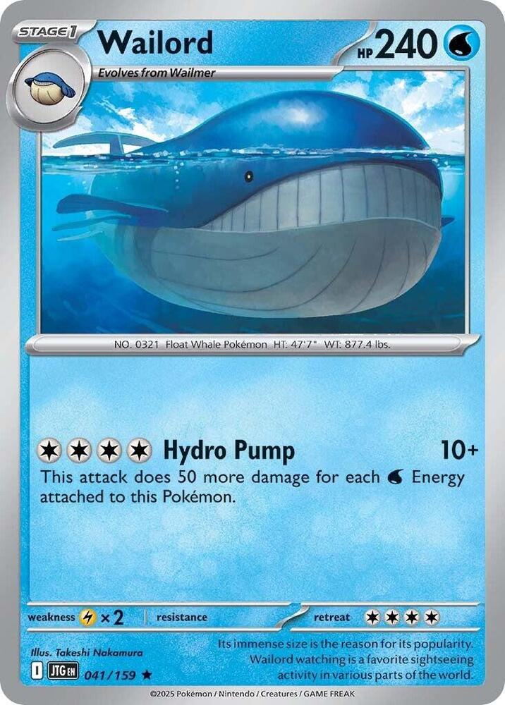 Wailord 041/159 card from SV09: Journey Together