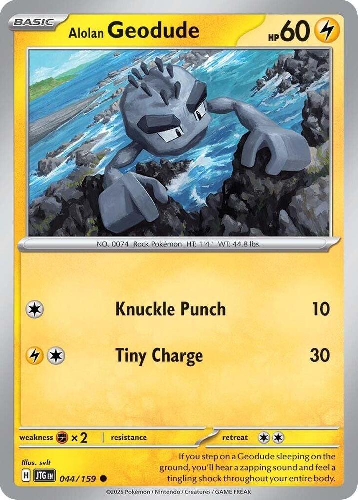 Alolan Geodude 044/159 card from SV09: Journey Together