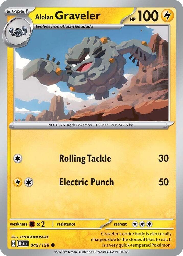 Alolan Graveler 045/159 card from SV09: Journey Together