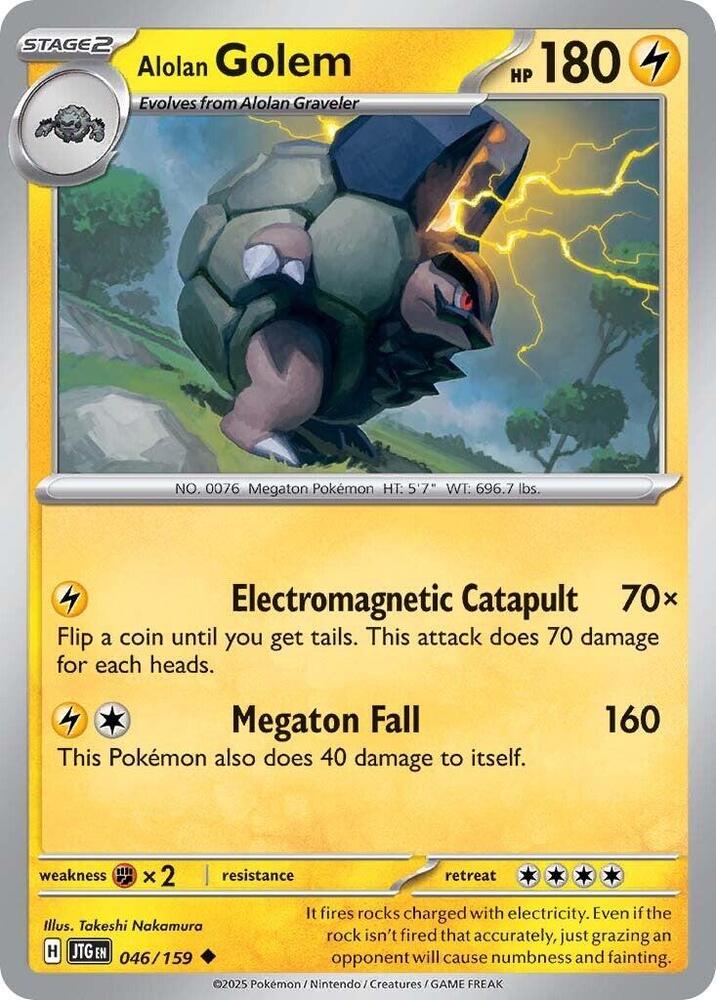 Alolan Golem 046/159 card from SV09: Journey Together