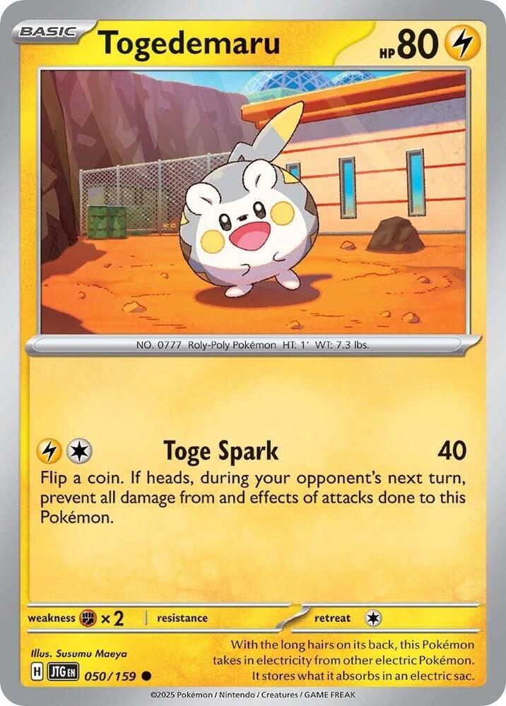 Togedemaru 050/159 card from SV09: Journey Together