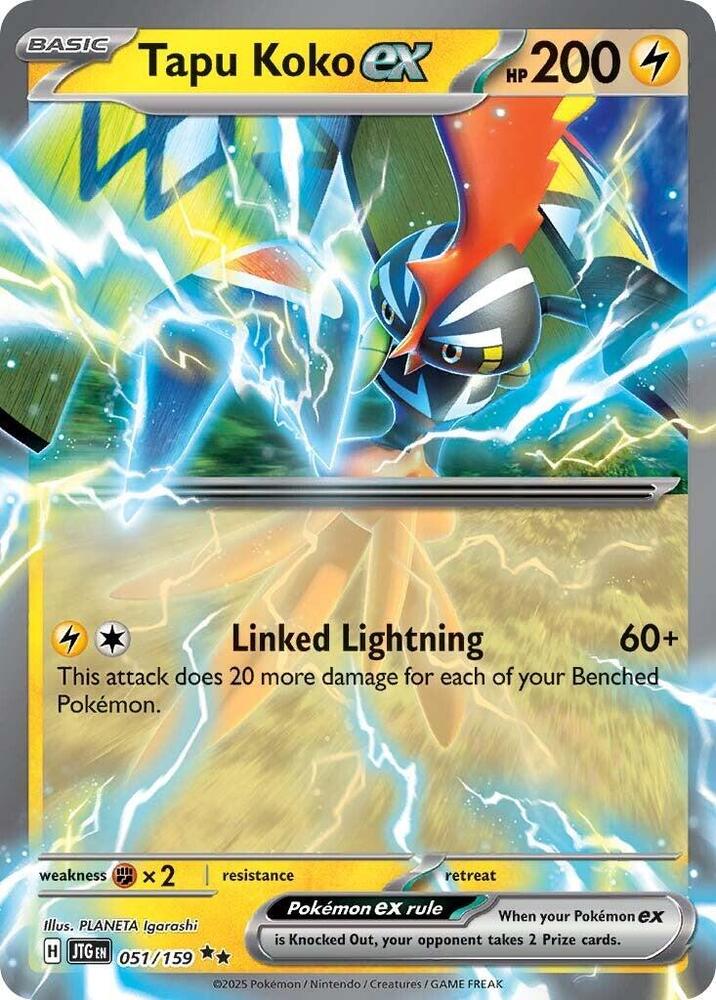 Tapu Koko ex 051/159 card from SV09: Journey Together