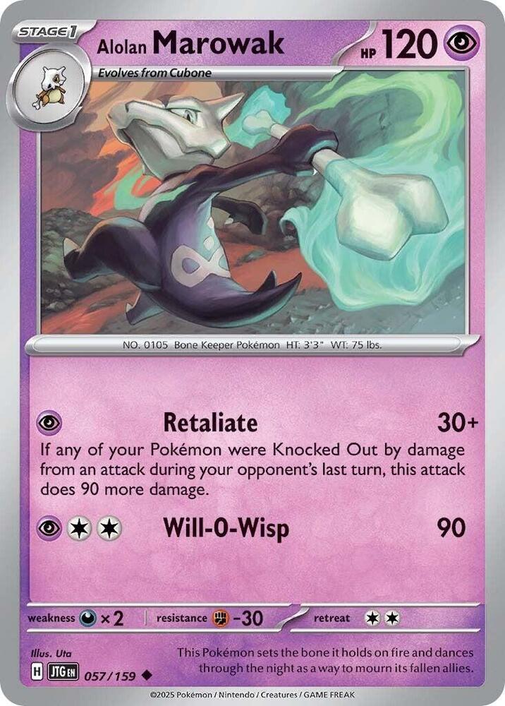 Alolan Marowak 057/159 card from SV09: Journey Together