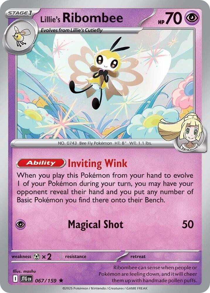 Lillie's Ribombee 067/159 card from SV09: Journey Together