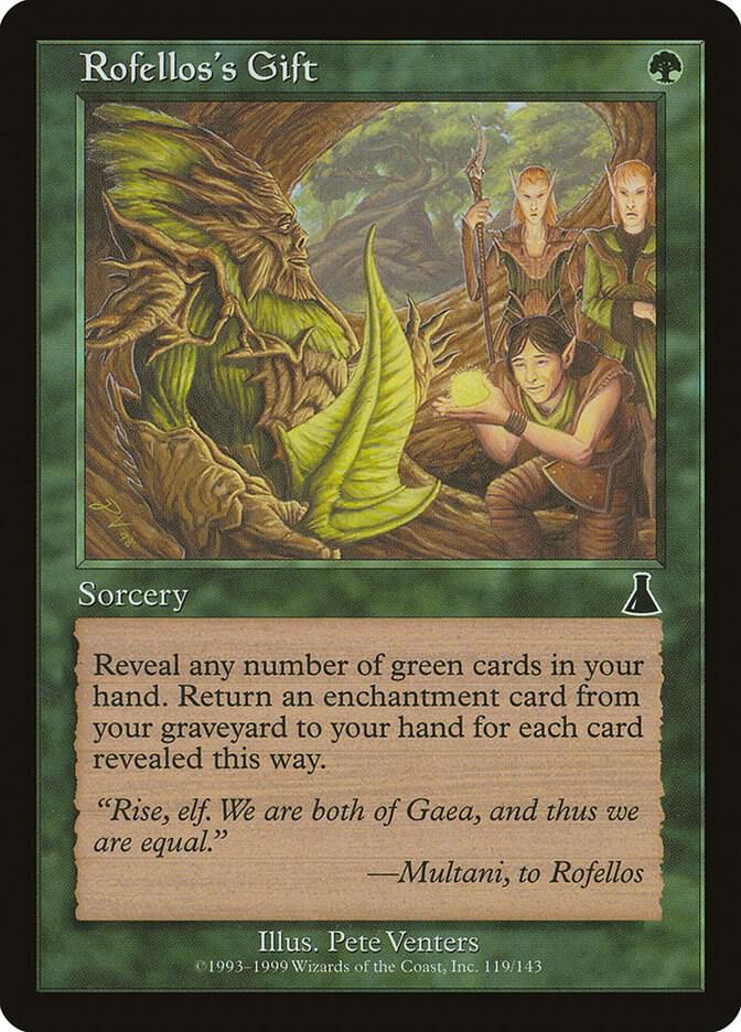 Rofellos's Gift 119 card from Urza's Destiny