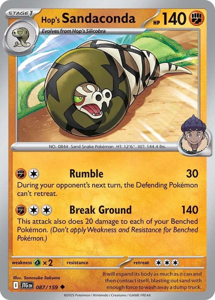 Hop's Sandaconda 087/159 card from SV09: Journey Together