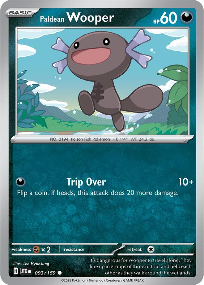 Paldean Wooper 093/159 card from SV09: Journey Together