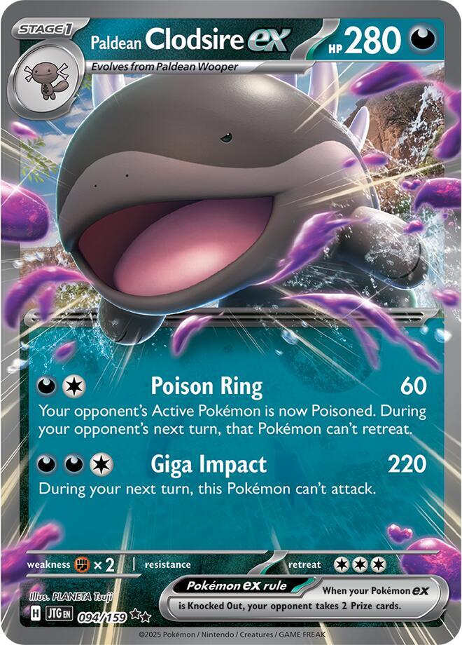 Paldean Clodsire ex 094/159 card from SV09: Journey Together