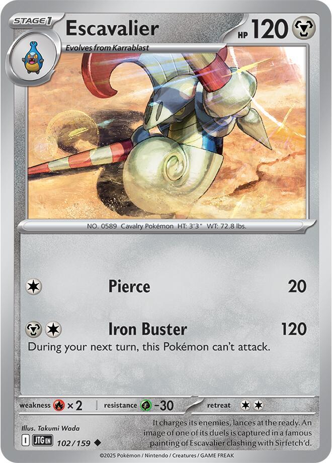 Escavalier 102/159 card from SV09: Journey Together