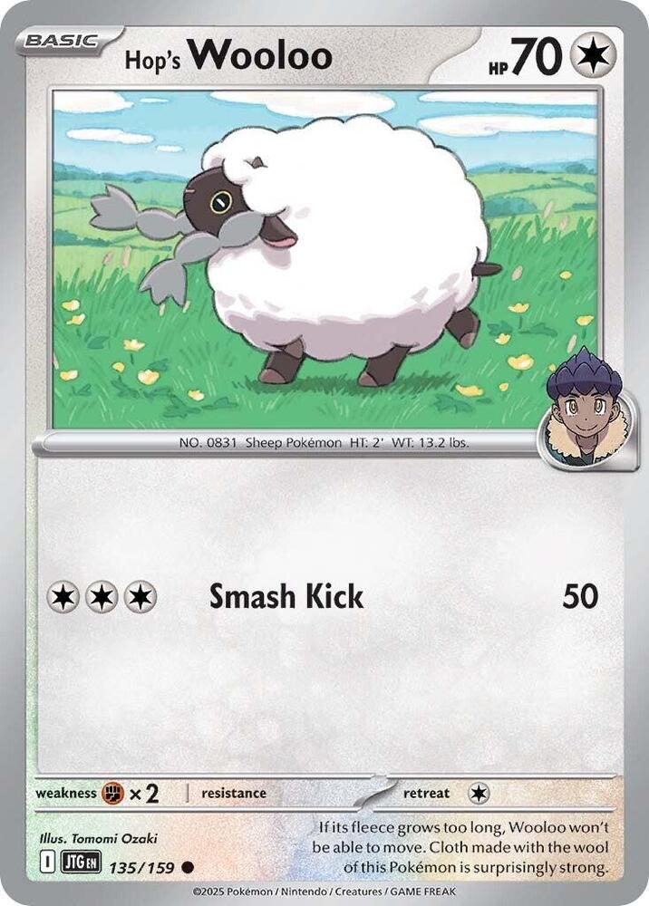 Hop's Wooloo 135/159 card from SV09: Journey Together