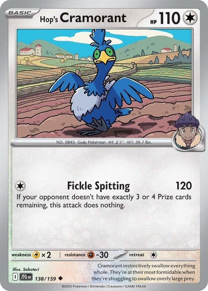 Hop's Cramorant 138/159 card from SV09: Journey Together