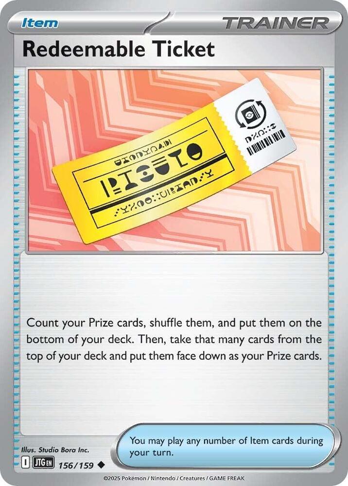 Redeemable Ticket 156/159 card from SV09: Journey Together
