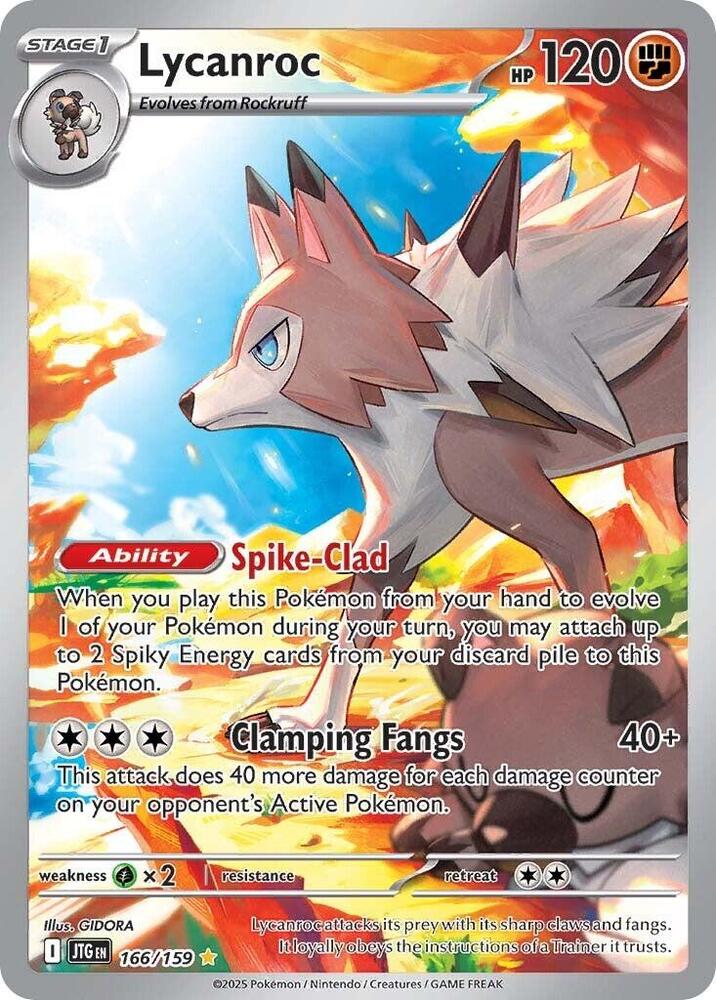 Lycanroc 166/159 card from SV09: Journey Together