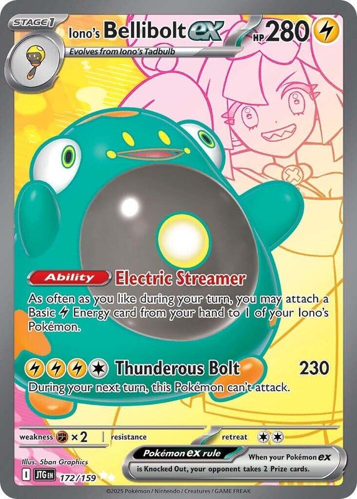Iono's Bellibolt ex 172/159 card from SV09: Journey Together