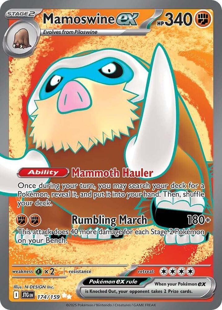 Mamoswine ex 174/159 card from SV09: Journey Together