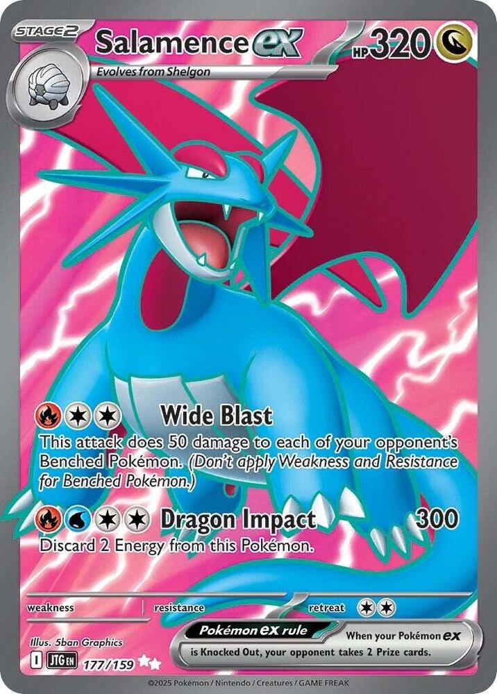 Salamence ex 177/159 card from SV09: Journey Together