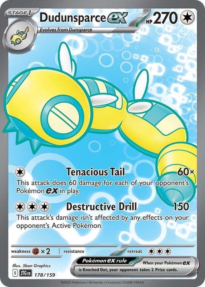 Dudunsparce ex 178/159 card from SV09: Journey Together