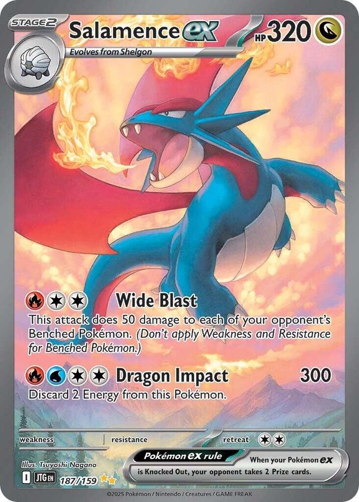 Salamence ex 187/159 card from SV09: Journey Together