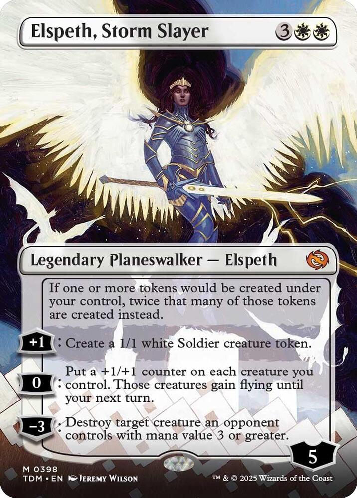 Elspeth, Storm Slayer (Borderless) 398 card from Tarkir: Dragonstorm