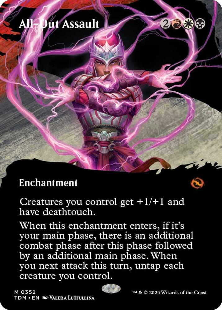All-Out Assault (Borderless) 352 card from Tarkir: Dragonstorm