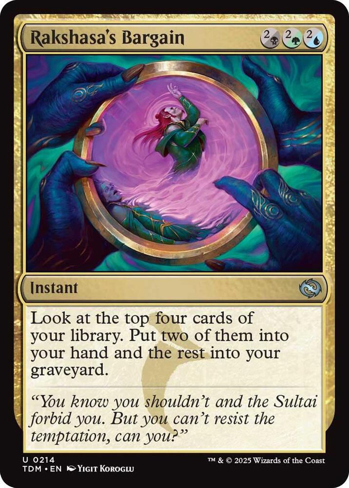 Rakshasa's Bargain 214 card from Tarkir: Dragonstorm