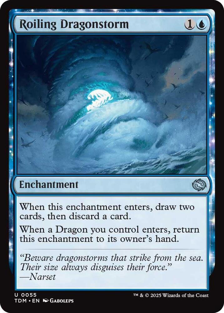 Roiling Dragonstorm 55 card from Tarkir: Dragonstorm