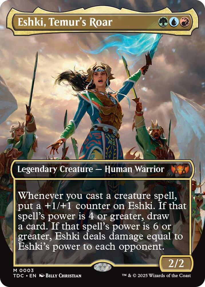 Eshki, Temur's Roar (Borderless) 3 card from Commander: Tarkir: Dragonstorm