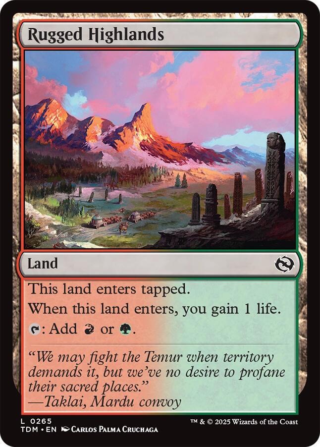 Rugged Highlands 265 card from Tarkir: Dragonstorm