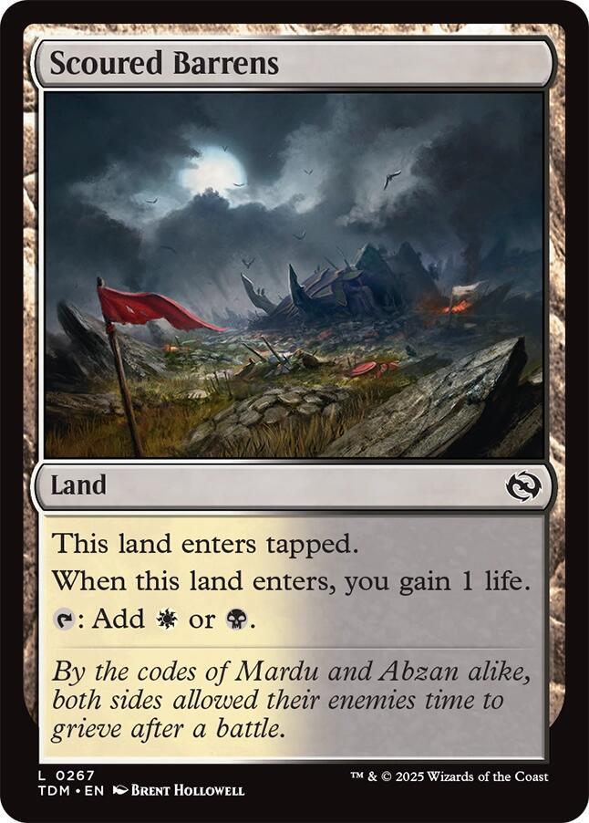 Scoured Barrens 267 card from Tarkir: Dragonstorm
